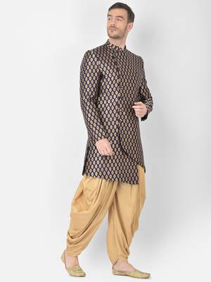 Anil Kumar Ajit Kumar Blue hand woven banarasi sherwani 3