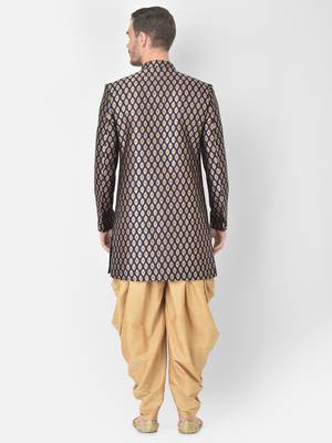 Anil Kumar Ajit Kumar Blue hand woven banarasi sherwani 4