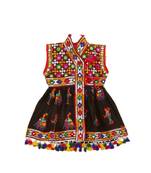 Banjara India Sleeveless Mirror Work Embroidered Kedia Set - Black (KD-RGR-Black-26)