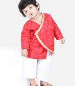 BownBee Full Sleeve Cotton Kurta Pajama for Boys- Red