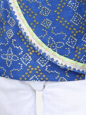 BownBee Full Sleeve Cotton Kurta Pajama for Boys- Blue 3