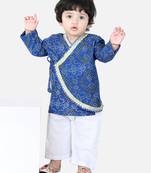 BownBee Full Sleeve Cotton Kurta Pajama for Boys- Blue