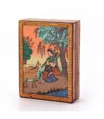 Gemstone Meera Painting Wooden Jewelry Box 256
