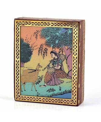Meera Gemstone Painting Wooden Jewelry Box 257 1
