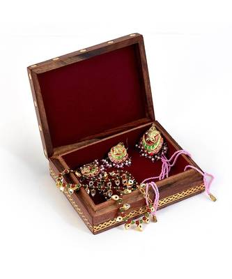 Meera Gemstone Painting Wooden Jewelry Box 257 3