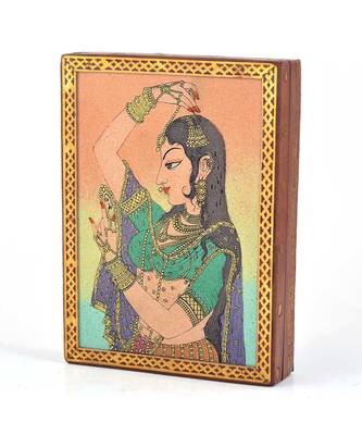 Wooden Jewelry Box Gemstone Meera Painting 258 1