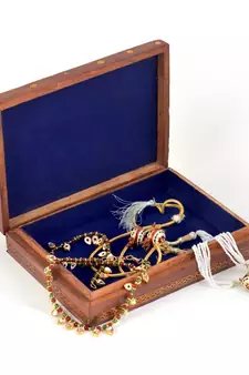 Wooden Jewelry Box Gemstone Meera Painting 258