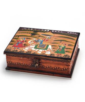 Wooden Hand Painted Dhola Maru Jewellery Box 330 2