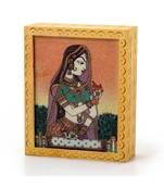 Ethnic Gemstone Painted Wooden Ethnic Jewelry Box 355
