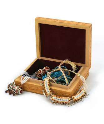 Ethnic Gemstone Painted Wooden Ethnic Jewelry Box 355 2
