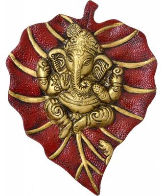 Lord Ganesha on Red Leaf 1
