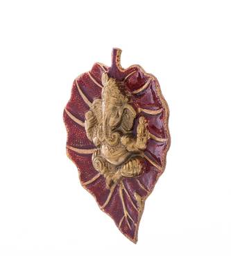 Lord Ganesha on Red Leaf 2