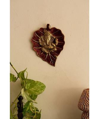 Lord Ganesha on Red Leaf 4