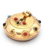 Pure Brass Gemstone Ash Tray Handicraft Gift 172
