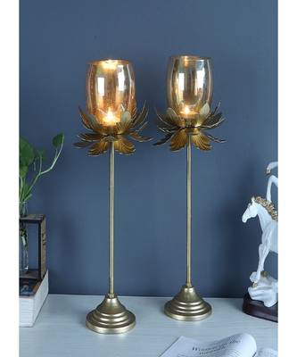 Hammered Flower Detachable Set of 2- 5x5x12 Inch 1
