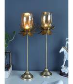 Hammered Flower Detachable Set of 2- 5x5x12 Inch