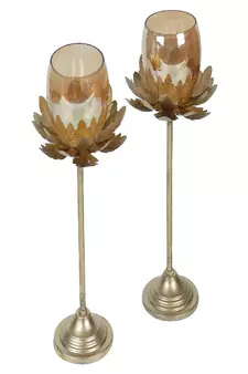 Hammered Flower Detachable Set of 2- 5x5x12 Inch