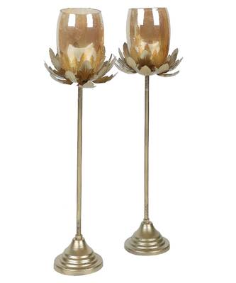 Hammered Flower Detachable Set of 2- 5x5x12 Inch 4