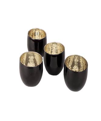 Black Big Glass Votive Set of 4 3