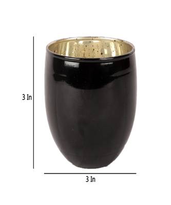 Black Big Glass Votive Set of 4 4