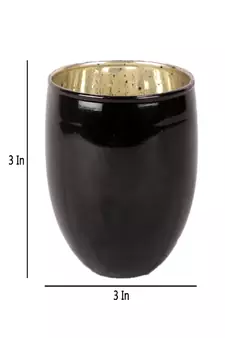 Black Big Glass Votive Set of 4
