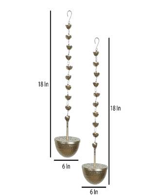 Hanging Lobaan Urli Set of 2 - 6x6x18 Inch 2