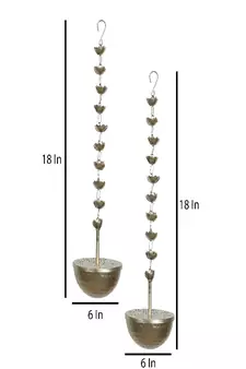 Hanging Lobaan Urli Set of 2 - 6x6x18 Inch