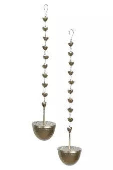 Hanging Lobaan Urli Set of 2 - 6x6x18 Inch