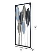 Black & Gold Leaves Rectangular Wall Decor