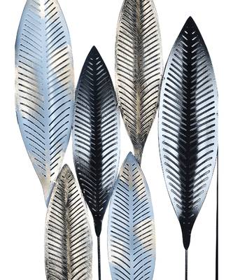 Black & Gold Leaves Rectangular Wall Decor 4
