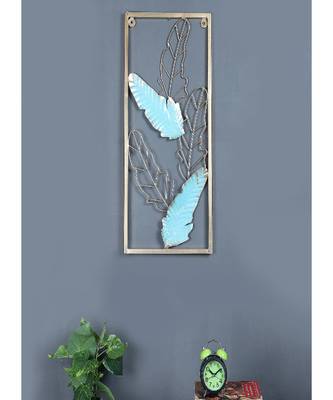 Green & Gold Leaves Rectangular Wall Decor 1