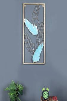 Green & Gold Leaves Rectangular Wall Decor