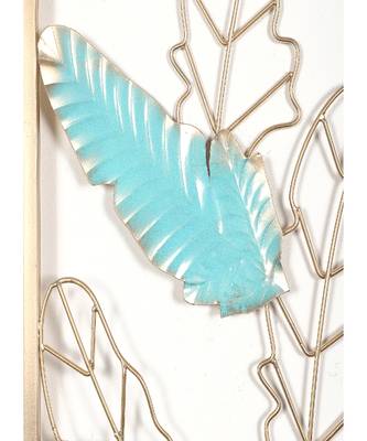 Green & Gold Leaves Rectangular Wall Decor 3