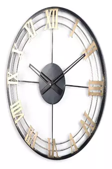 Black & Gold Roman NUmber Wall Clock