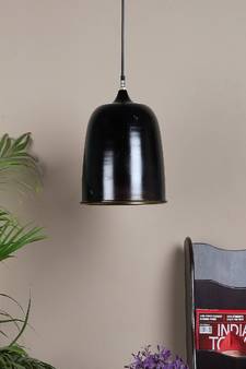 Hanging Black & Gold Single Lamp