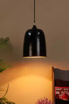 Hanging Black & Gold Single Lamp