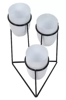 Traingle Stand Planter Black & White