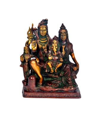  Lord Shiv Parivar Decoretive Showpiece For Home And Office - Brass 1