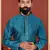 Men Blue Blackberry Silk Kurta Churidar Set