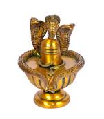  Shivling With Three Snakes Idol Decoretive Showpiece For Home And Office - Brass