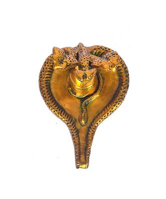 Shivling With Three Snakes Idol Decoretive Showpiece For Home And Office - Brass 3