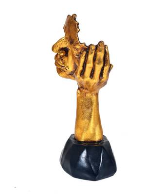  Triple Three Tiered Tortoise Showpiece Golden - Resin (Height 2.5 Inch) 2