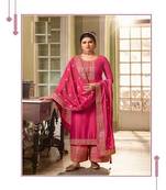 Pink embroidery modal butti unstitch straight fit churidar salwar suits