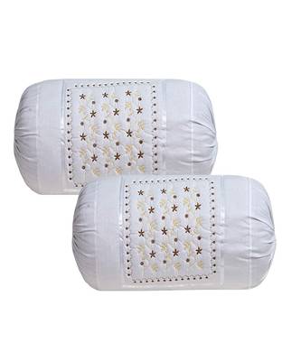 set of 2pcs embroidery cotton bloster cover pillow cover 1