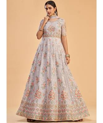 Light Lavender Georgette Anarkali Salwar Kameez 2