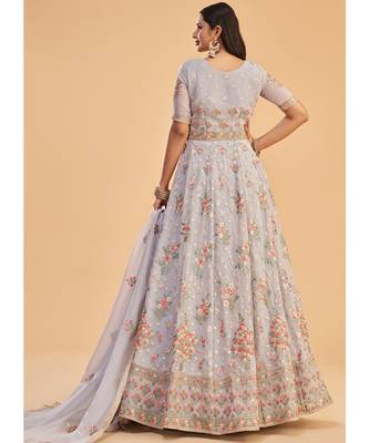 Light Lavender Georgette Anarkali Salwar Kameez 3