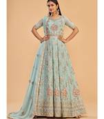 Sky Blue Georgette Anarkali Salwar Kameez