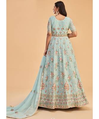 Sky Blue Georgette Anarkali Salwar Kameez 3