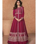 Hot Pink Embroidered Traditional Anarkali Lehenga Suit