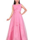 Kids Pink Net Gown For Girls